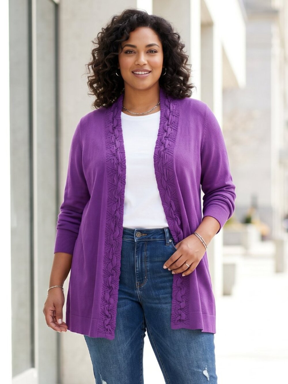 Tanjay 1X Cardigan Sweater Lightweight Boho Open Cozy Coastal Whimsigoth Fairy‎